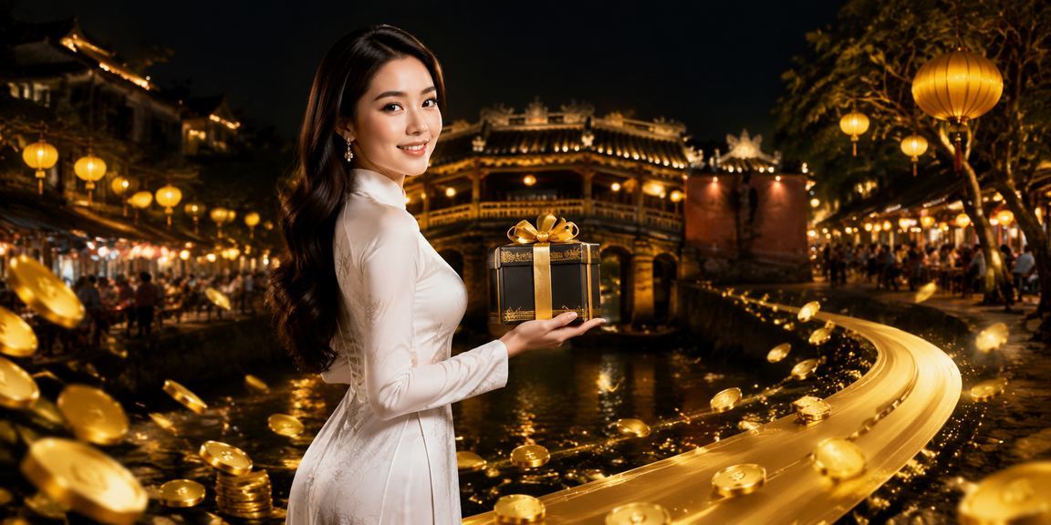 Phụ nữ mặc áo dài tại Hội An đang trải nghiệm baccarat trực tuyến trên thiết bị di động