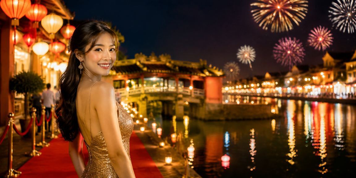 Người dùng đọc phân tích thể thao tại chợ đêm Hội An trước giờ đặt cược